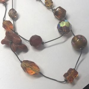 Dabby Reid Amber art glass necklace